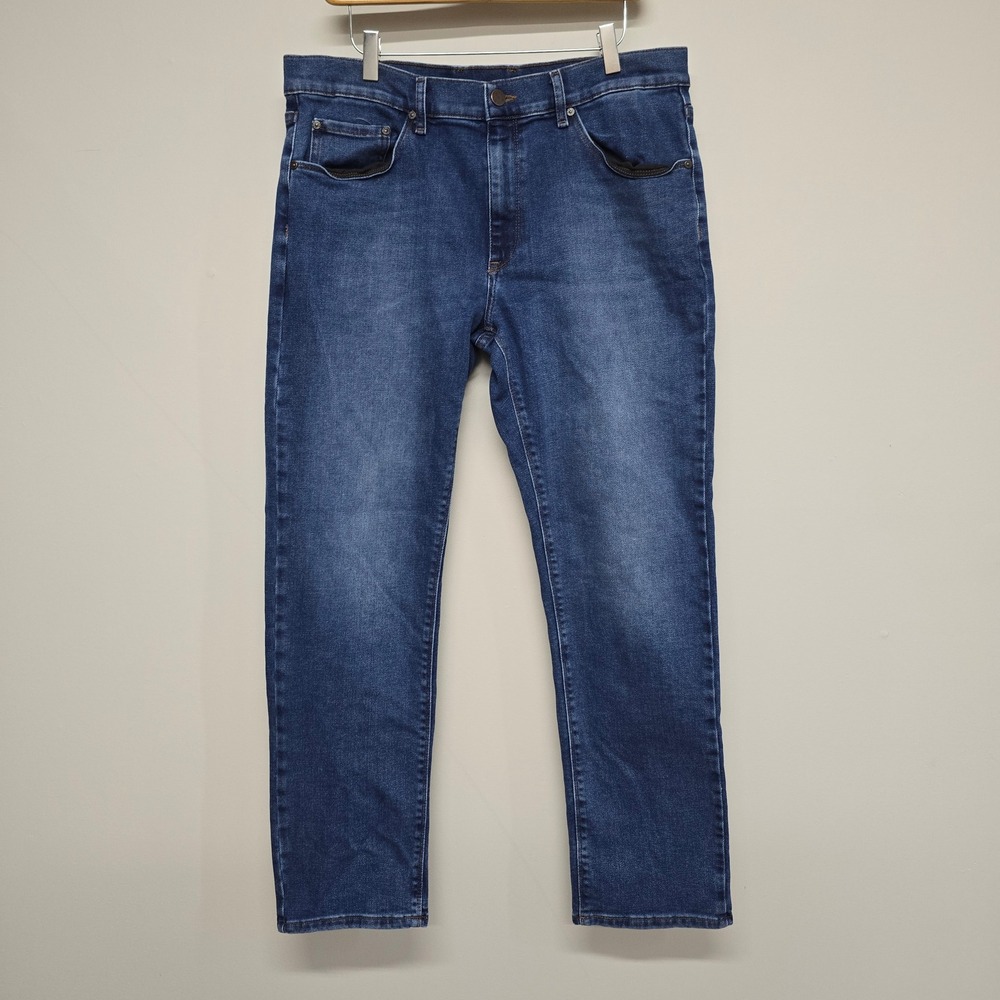 Mott & Bow Slim Jeans Mens 36x30 Blue Cotton Blend Stretch Casual Modern